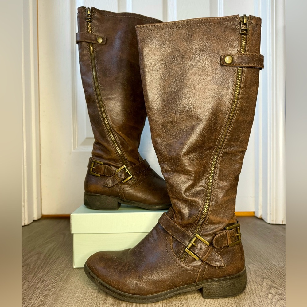 Brown Calf High Boots